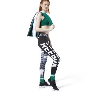 Legginsy Damskie Reebok Meet You There Engineered Czarne PL 85UVSAN